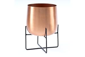 OLLY & ROSE Copper Plant Stand With Plant Pot Rose Gold (Copper)