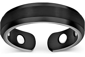 ‎SMARTER LIFESTYLE Smarter LifeStyle Elegantes Magnetisches Therapie-Ring Aus Titan Schmerzlinderung Für Arthritis Und Karpaltunnelsyndrom Größe 7 Schwarz