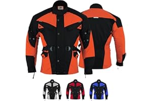‎GERMAN WEAR German Wear Herren Motorradjacke aus Textil mit 4 CE-Protektoren - Winddicht Lange Jacke mit Kombizipper aus 4 Schichten - Abnehmbar & Washbar Thermofutter - 8 Taschen protektorenjacke