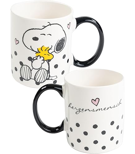 The Peanuts mok Snoopy - Morgen Muffel koffiemok beker keramiek wit 320 ml
