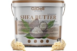 GiDeli Sheasmör Oraffinerat 1 kg i Hink - Rent Karitesmör, Veganskt | återförslutningsbart lock, ta bort portionsvis, smälter i handvärmen, basmaterial för dina egna recept