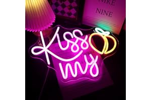 NORDSTYLEE LED "Kiss My Peach" Neon Sign Illumina Segni per Camera da letto Casa Game Room Bar Hotal Desk Wall Art Decorazioni Regali di compleanno di Natale