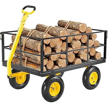 WOLTU Opvouwbare Bolderkar, Tuinwagen Met Achterdeur, Leuningwielen En Rem 200 Liter Draagvermogen 150 Kg Handwagen Transportwagen Voor Kamperen Tuinieren Winkelen Strand Grijs 2230753337
