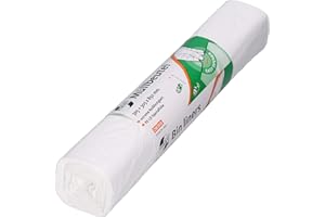 DEISS FIRST PLUS Sacs poubelle en PEBD 1A 80 L compatible avec les paniers grillagés Blanc