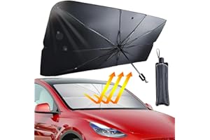 AHLMA Pare-Soleil de Pare-Brise de Voiture 65 * 125 cm Pare Soleil Voiture Pliable Protection UV et Isolation Thermique Protection Solaire Rotative à 360° Portable - Convient à la Plupart des Véhicules
