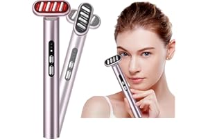 THECOOPIDEA Massaggiatore Viso, LED a 7 colori Massaggiatore Viso Antirughe,Rassoda il Collo e il Viso Dispositivo di Bellezza Antirughe, Pulisce il viso, solleva la pelle intorno agli occhi e rimuove le occhiaie