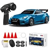 Kumoyu 1:43 Profesyonel Mini Drift RC Araba GTR 4WD 15 KM/H Hız Metal Alaşım G&ouml;vde EPS Stabilizasyonu Tam Orantılı &Ccedil;ift Modlu