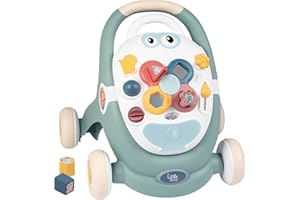 Smoby Toys - Little Smoby Lauflernwagen ab 1 Jahr - 3-in-1-Lauflernhilfe mit Laufwagen, Activity-Board & Puppenwagen für Babys und Kleinkinder ab 12 Monaten