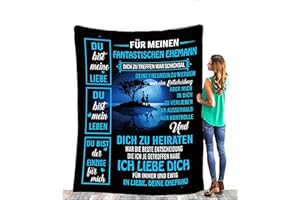 QQYXCA Kuscheldecke Personalisierte, An Meine Ehemann Personalisierte Nachricht Brief Decke, Microfaser, weich, warm, Plüsch-Fleece, leicht, für Bett, Couch, Wohnzimmer, Geburtstag,Weihnachten