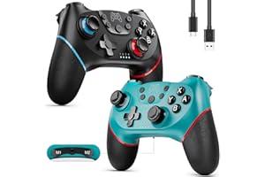Etpark 2 Pack Controller per Switch, Bluetooth Gamepad per Switch/Switch 2/Lite/OLED, Pro Controller con Hall Joystick, Wake up, Vibrazione, Turbo, 6-Axis Gyro, Pulsante Programmabile