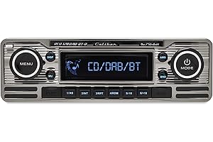 Caliber Radio samochodowe Bluetooth – radio samochodowe Bluetooth USB – DAB+ / FM – 1 DIN radio samochodowe – styl retro – z zestawem głośnomówiącym – czarne