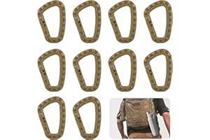 MisFun 10 Stück Karabiner, D Form Carabiner, Karabinerhaken Plastik, Kunststoff Karabiner Clip, Taktik Karabiner für Camping Wandern Angeln Gym Rucksack Außeneinsatz