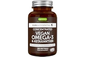 IGENNUS HEALTHCARE NUTRITION Omega 3 Vegan, 600mg de DHA & EPA, 180 Gélules (3 Mois), Huile d’Algues & Astaxanthine, Pure & Durable - par Igennus