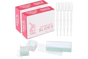 XREE 100 Pièces Lames Vierges 25,4 x 76,2 mm et 200 Lamelles carrés 20 x 20 mm avec 5 Compte-Gouttes pour Laboratoire Biologie Étude Scientifique