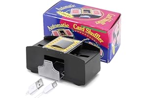 AcpopbM Mélangeur de Cartes Automatique à 2 Plateaux, USB Connexion/4 AA Piles，Mélangeur électronique de Cartes