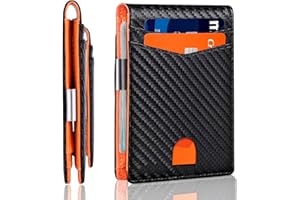 BESTZINGS BestZing - Carteras para Hombre - Tarjetero Hombre - Cartera Hombre - Billeteras para Hombre - Tarjetero - Cartera Tarjetero Hombre - Cartera Hombre Pequeña - Billetera Hombre (Orange)