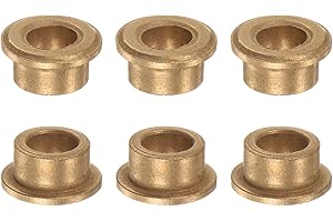 QUARKZMAN 6Stk Flansch Lager Hülse 8mm Bohrung 12mm AD 8mm Länge 2mm Flansch Dicke Bronze Buchse Selbstschmierende Gleitbuchsen Hülse für Industrieanlagen
