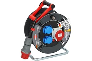 Brennenstuhl Garant CEE 1 V2 IP44 Kabeltrommel (CEE-Kabeltrommel mit 30m Kabel in schwarz, ständiger Einsatz im Außenbereich IP44, Made in Germany)