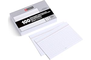Miquelrius - Flashcards, Tarjetas de Estudio, 100 Fichas Rayadas para Notas, Tamaño 150 x 100 mm, Papel Cartulina Offset 200 g/m², Material de oficina y escolar para la vuelta al cole