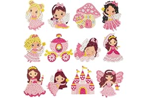 MLLTECH Diamond Painting Enfant Autocollants de Dessins Animés, DIY Peinture Diamant Autocollant Licorne Animaux Peinture Kit/Diamond Painting Complet pour Enfant 5D Peinture en Diamant, Broderie Diamant