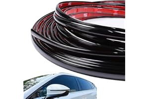 OWDFF Selbstklebende Zierleiste 10mm*5m Chromleiste Selbstklebend Chromzierleiste Schwarz für Auto Karosserie Fenster Außen Dekoration (10mm)