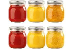 Otauoaea 6stk. Einmachgläser 300ml | Marmeladengläser mit Deckel | Mason Jar Gläser mit Schraubdeckel | Schraubgläser für Eingelegtes, Marmelade, Honig, Joghurt