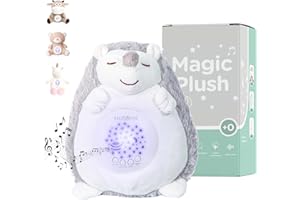 HuBorns - Peluche Veilleuse Bébé Musicale et Lumineuse avec Machine Bruit Blanc Bebe, Veilleuse Bruit Blanc Bebe avec 15 Mélodies, Parfait comme Cadeau Naissance Fille et Cadeau Naissance Garcon