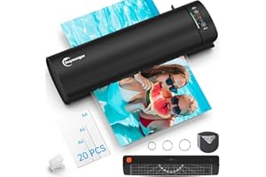 Laminator, Buyounger Laminator Machine with 60s Warm-up, 6 in 1 Hot & Cold A4 Laminator Machine with 20 Laminating Pouches, 9-Inch Personal Thermal Laminator for Home School Office
