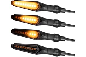 Simda Pro 4 sztuki wyjątkowo jasnych, uniwersalnych kierunkowskazów LED do motocykla, ze znakiem E, sekwencyjny efekt biegowy, quad, ATV, super wygląd i bardzo jasne