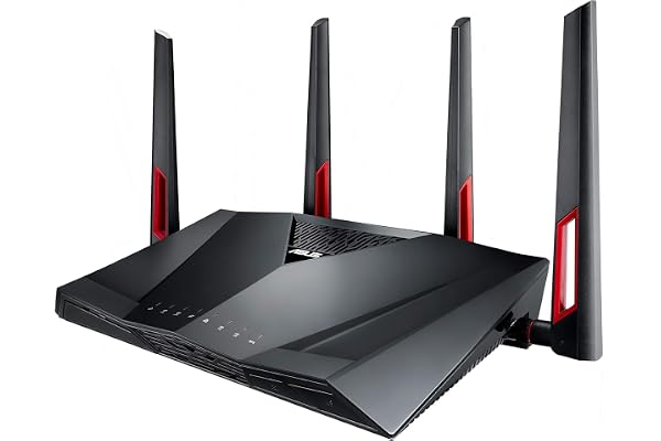 ASUS RT-AC88U - Routeur Gaming Gigabit Double Bande Wi-Fi-AC3100 avec MU-MIMO, AiProtection par TrendMicro pour sécuriser Votre réseau, Technologie AiMesh et l'accélérateur de Jeux WTFast Noir