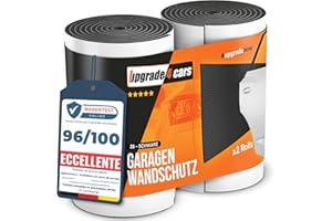 Upgrade4cars Paracolpi Garage Auto da Muro Nero |2 x Pannello Gommapiuma Adesiva Proteggi Portiere | Protezione Paraurti