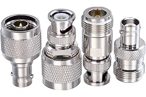 Kit TUOLNK N-Type BNC Adapteur Masculin-Féminin - 4 Pièces Connecteurs RF Coaxiaux pour Antenne WiFi