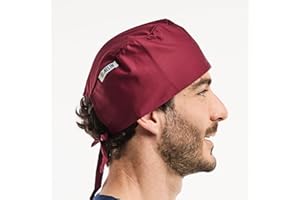 AELIN Calot De Bloc Calot Médical Cheveux Courts Unisexe 100% coton (Bordeaux)