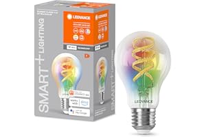 ‎LEDVANCE LEDVANCE SMART+ WIFI LED-Lampe, Weißglas, 4,8W, 470lm, klassische Glühlampenform mit E27-Sockel, regulierbares Farblicht & Weißlicht, dimmbar, steuerbar per App oder Sprachsteuerung, gute Lebensdauer