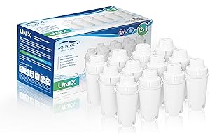 AQUALOGIS ULTRA PURE WATER Aqualogis Unix - Cartucho de filtro de agua compatible con Brita Classic, Dafi, PearlCo, Mavea 107007, AquaOptima RUF916, 12 unidades