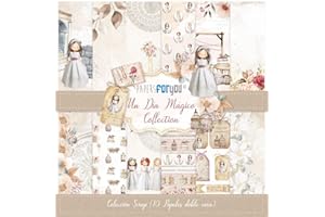 PAPERSFORYOU Papers For You - Kit de Papeles para Scrapbooking y Manualidades | Colección "Un Día Mágico Niña Morena" | Incluye 10 Papeles a Doble Cara con Diseños Diferentes | Tamaño 30,48 x 30,48 cm (12" x 12")