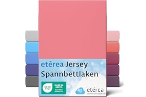 ETÉREA HIMMLISCHE QUALITÄT etérea Comfort Jersey Lenzuolo a Soffietto 90x200-100x200 cm - 100% Cotone - Certificato Oekotex 100 - Lenzuolo a Soffietto Fino a 25 cm di Materasso - Rosa