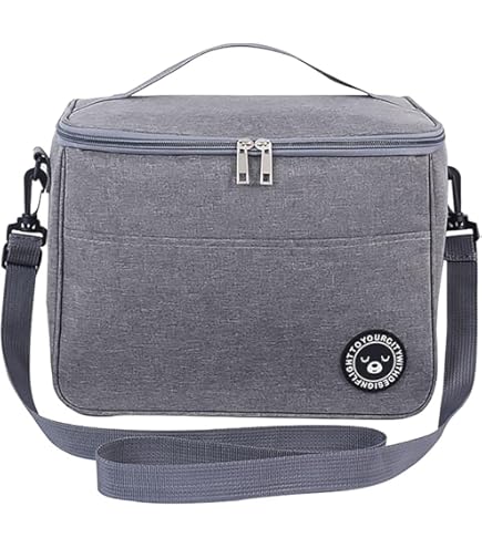 BALIGO Borsa Termica Porta Pranzo 6.4L, Borsa Termica Aggiornato Borsa Frigo Borse Termiche Porta Pranzo Borsa Pranzo Portatile Borsa Frigo Pranzo Ufficio Viaggio Picnic Nero 6 4l