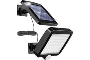 MPJ Lumière solaire extérieure avec détecteur de mouvement 56 LED, lumière solaire de jardin étanche IP65 à 120 ° avec câble de 5 m