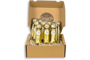 Genussleben Ferrero Rocher, 48 sztuk w pudełku prezentowym, chrupiące praliny z mleczną czekoladą i orzechem laskowym