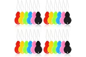 KALIONE 42 Pieces Plastic Needle Threaders, Gourd Shaped Wire Loop DIY Needle Threader Hand Machine Sewing Tool for Sewing Crafting Knitting Craft,6 Colors