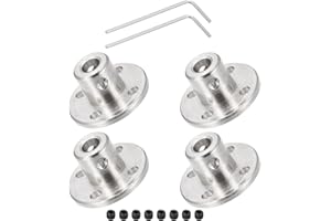 DMiotech 4 Pack 5 mm Flange Coupling Connection Rigid Guide Shaft Support Coupler Shaft Coupling with M1.5 Hex Brench and Screws for DIY RC Model Motors