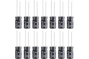 ALLECIN 100uF 35V Kondensatory elektrolityczny 100 uF 35Volt 6x12MM Kondensator elektrolityczne aluminiowy Electrolytic Capacitors (opakowanie 15 sztuk)
