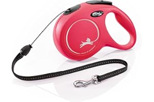 flexi® Classic M Cordón 8 m roja, correa extensible para perros hasta máx. 20 kg