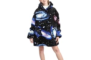 Pterygoid Couverture à capuche surdimensionnée en polaire sherpa, couverture à capuche moelleuse et chaude avec poche avant pour enfants et adolescents