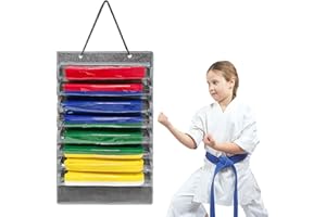 BlyeMichdi Organisateur de ceintures d'arts martiaux, présentoir de ceinture de karaté à suspendre pouvant contenir 8 ceintures de karaté, support de ceinture de karaté, support de ceinture de
