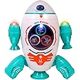 Toyshine Space Rocket Musical Toy with Moving Gears Flashing Lights and Rotation Feature, Toy for 2-5 Year of Old Boy Girl Birthday Present