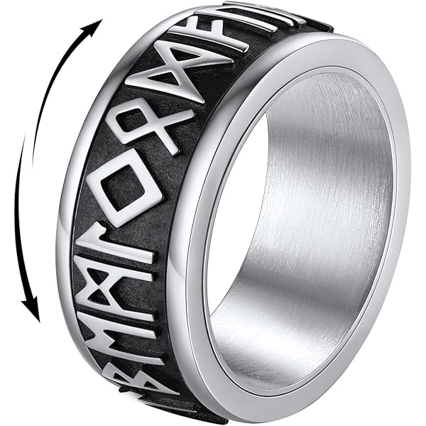 FaithHeart Vikings Mannen Triquetra Keltische Ring Goud/Zwart/Roestvrij Staal Maat 54-66.5 Scandinavisch Goed Geluk Sieraden Cadeau voor Mannen Jongens, Metaal, Geen edelsteen