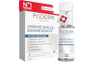 PODERM - Unghie Gialle e Danneggiate - Migliora l'aspetto dell'unghia - Schiarisce, Liscia e Nutre l'unghia - Ingredienti al 100% Naturali - Cura per mani e piedi | Facile e Veloce | Swiss Made
