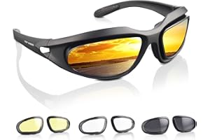 EXP VISION Occhiali da moto polarizzati occhiali da moto antivento UV400 occhiali da sole outdoor sport lenti intercambiabili per corsa, baseball golf, guida, pesca, equitazione, mountain bike,